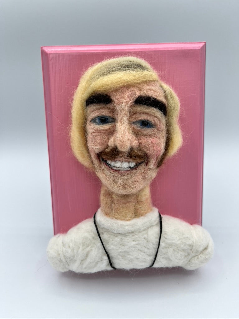 A custom needle felted portrait of Matthew McConaughey