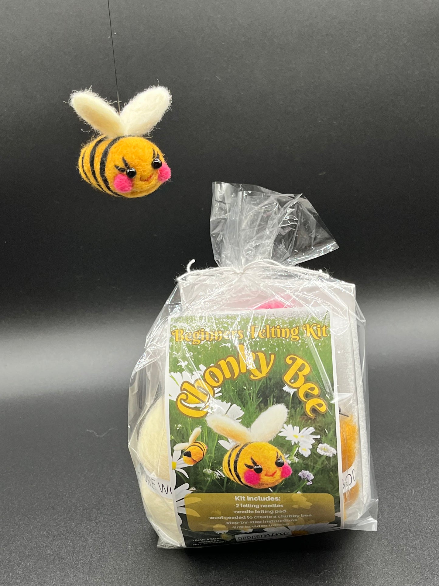 Make this adorable Chonky Bee at home with this easy to follow DIY needle felting kit.