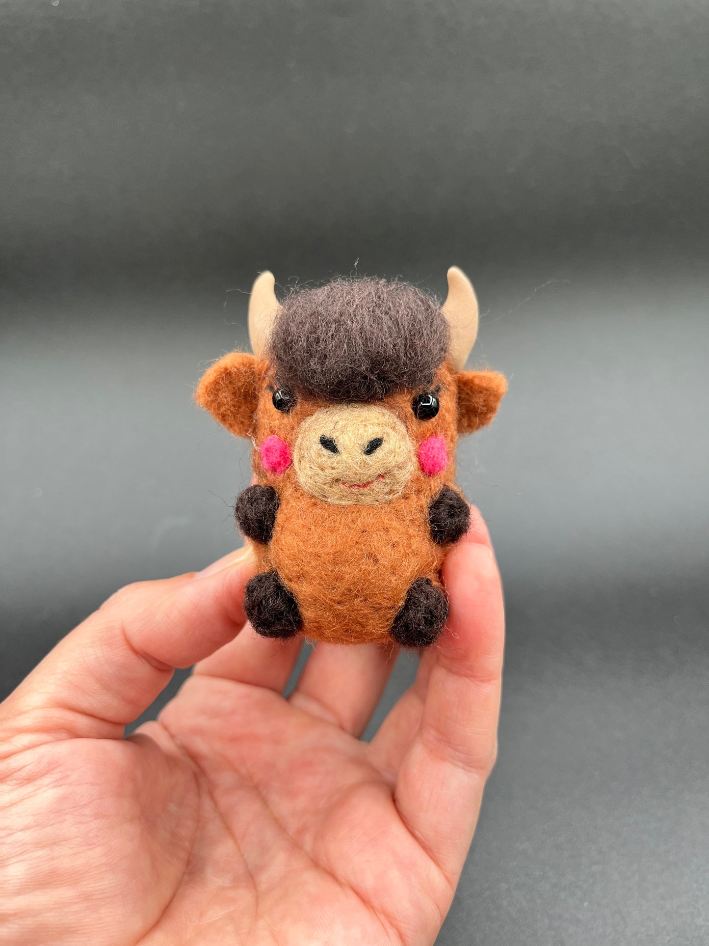 Chubby Cow Beginners Needle Felting Kit. Easy to follow printable PDF instructions & YouTube Tutorial link. All supplies included!