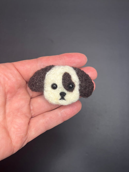 Adorable needle felted puppy pin!