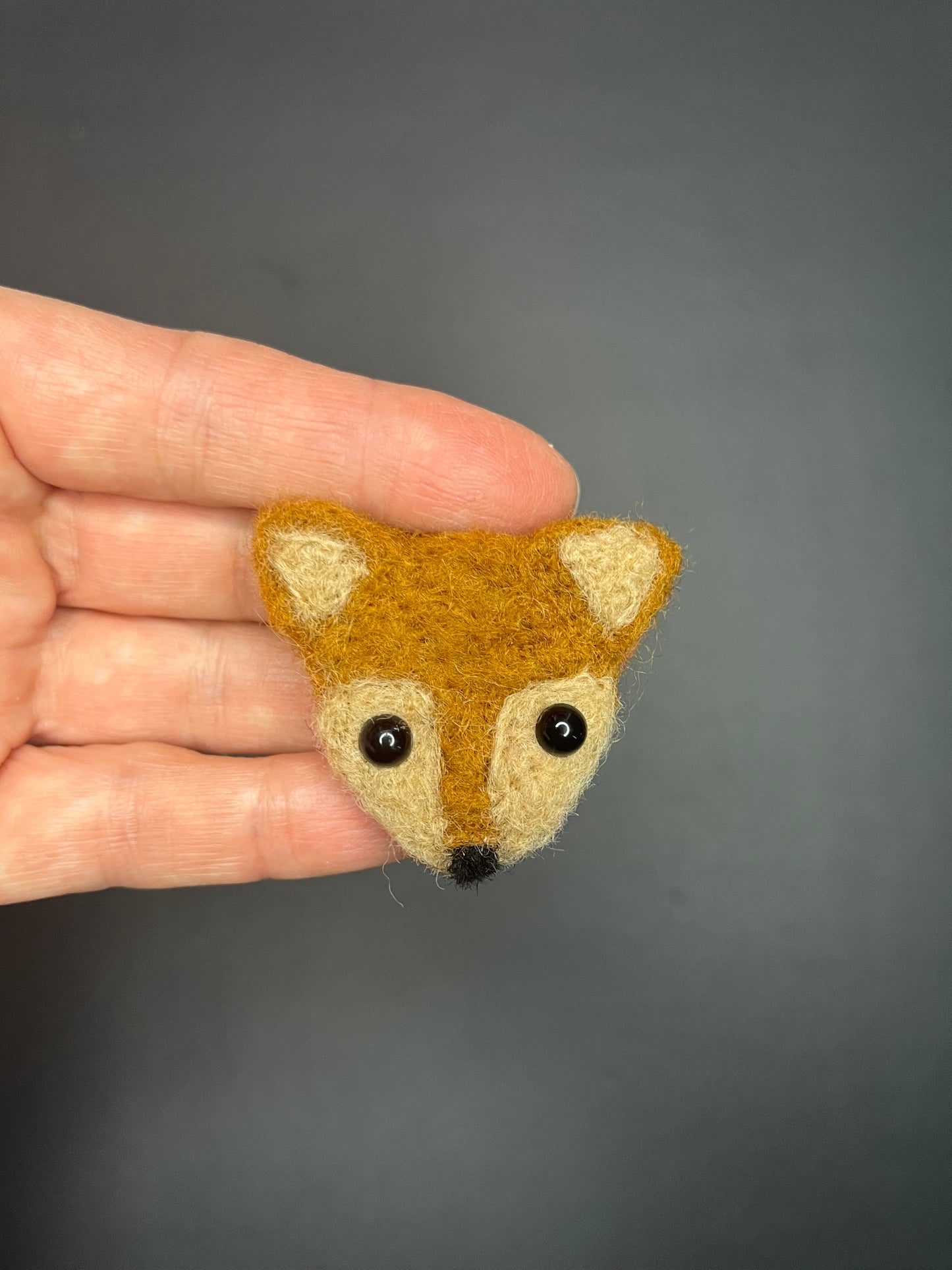 Adorable needle felted fox pin 