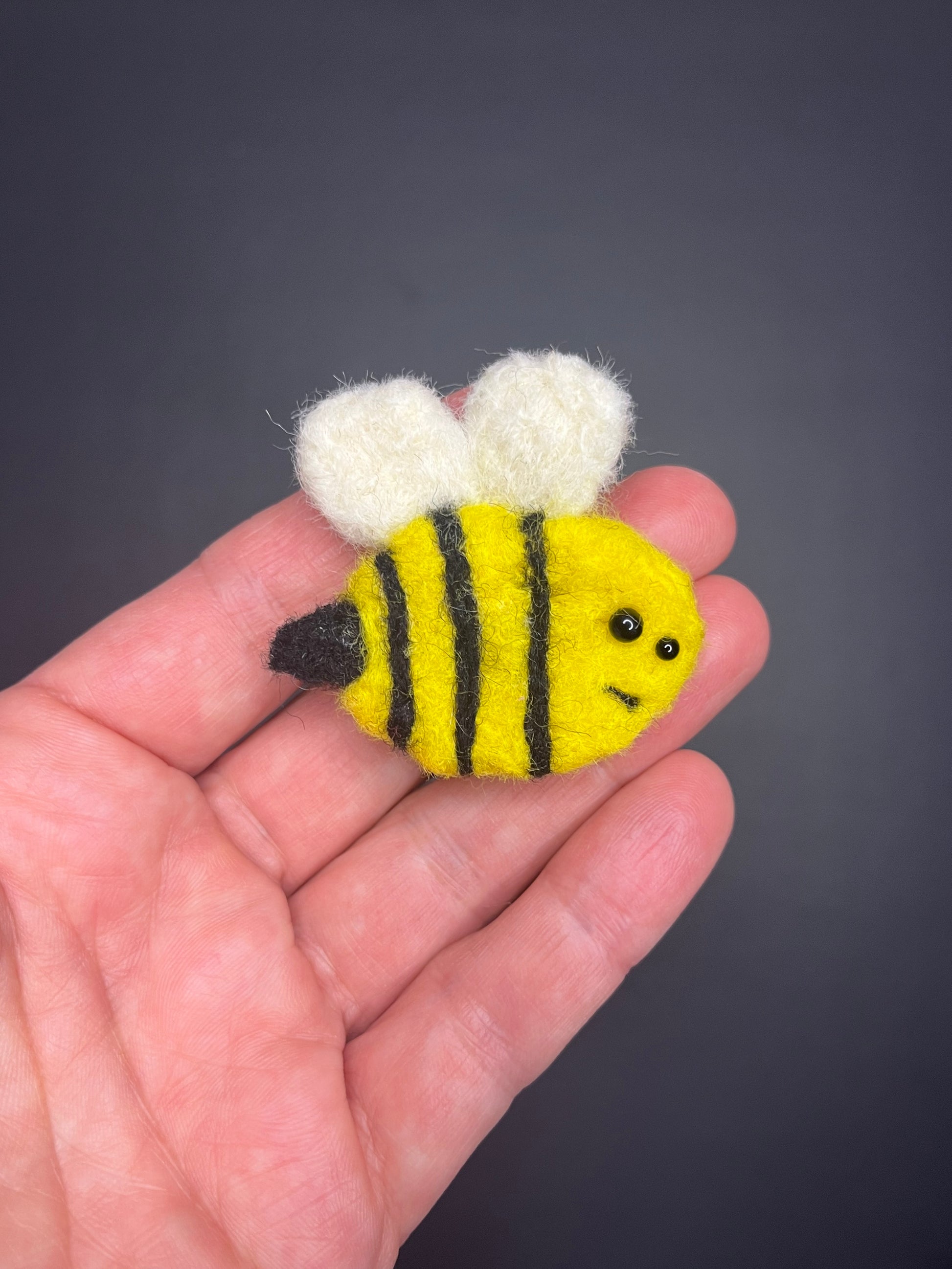 Adorable needle felted bumble bee pin